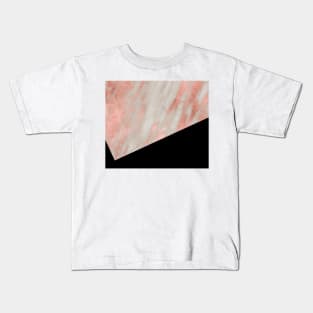 Rose gold marble - classic black Kids T-Shirt